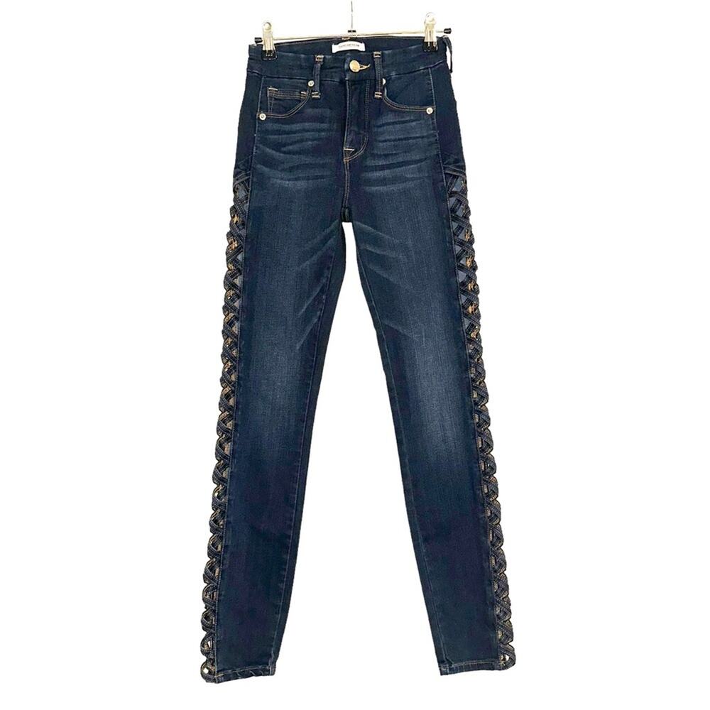 Good American Good Legs Side Cut Out Dark Wash Skinny Jeans 00/24 - Picture 2 of 9